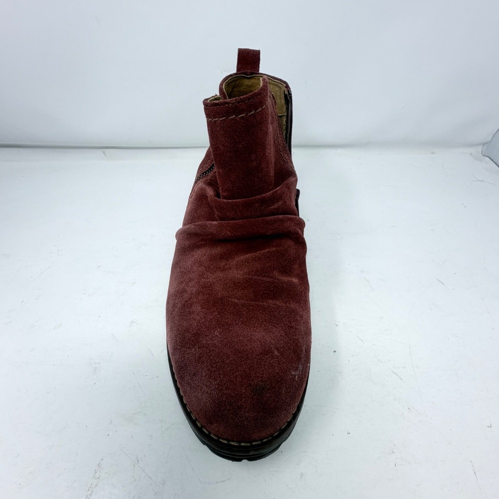 Clarks Aspra Walk WP Suede Boots Womens 9 W Wide Chestnut Waterproof Ankle Zip - Picture 9 of 15